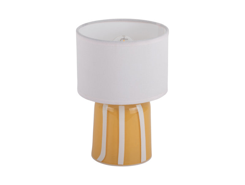 Karrygul led lampe i glas