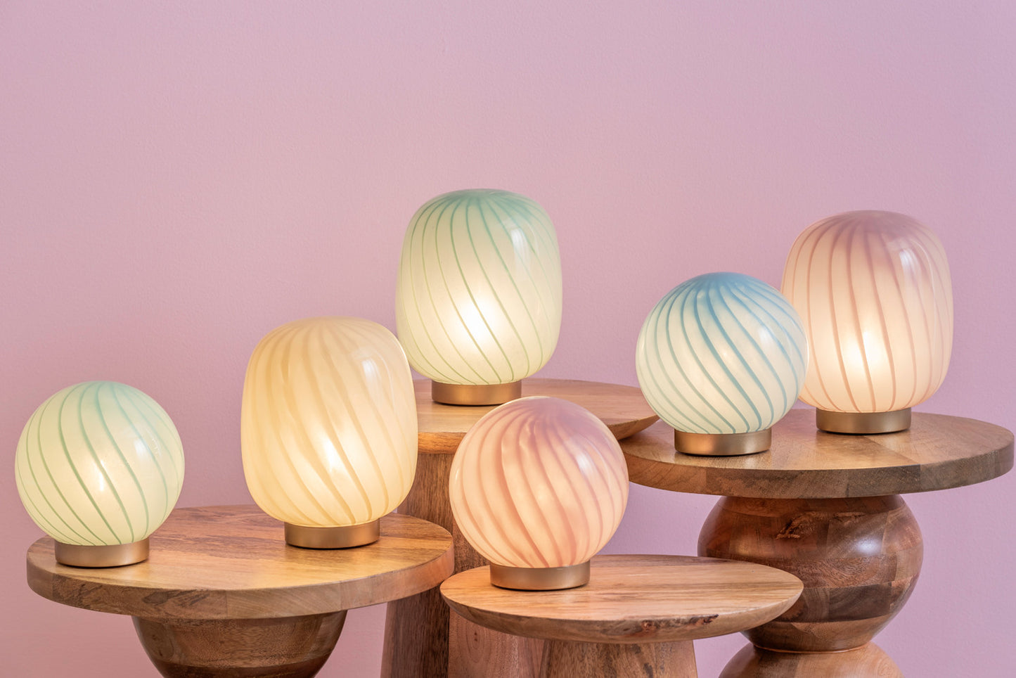 Led glas lampe i blå