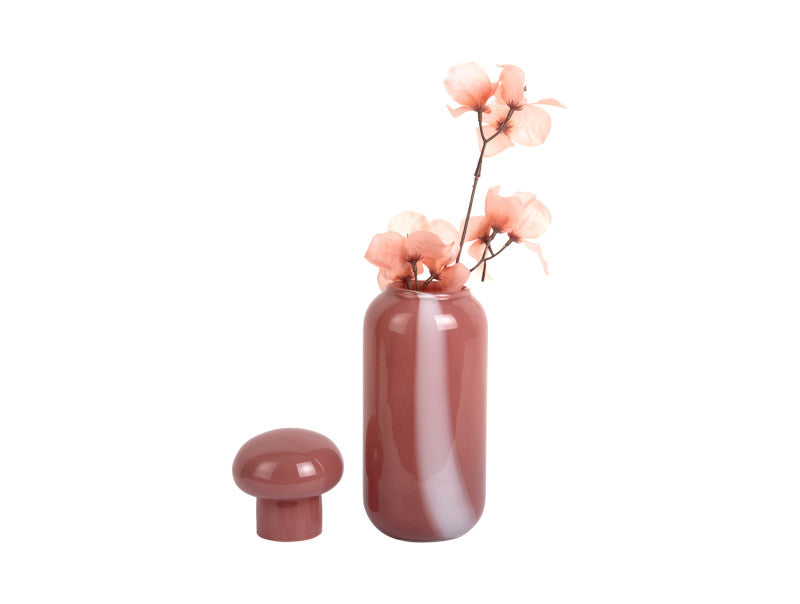 Dyb rosa glas krukke