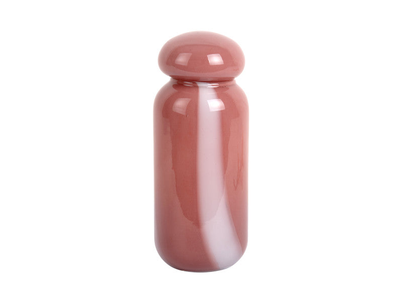 Dyb rosa glas krukke