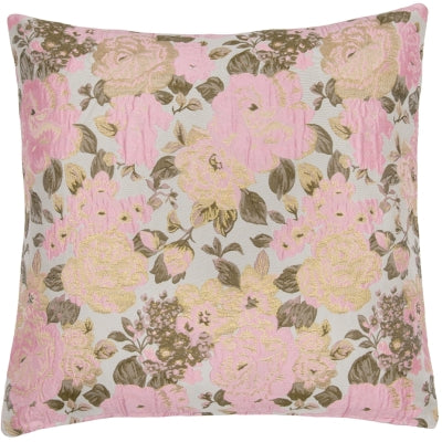 Pude med roser i lyserød og guld