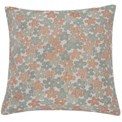 Pude med blomster i jordtoner