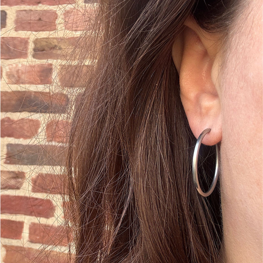 Klassiske hoops 3cm, sølv