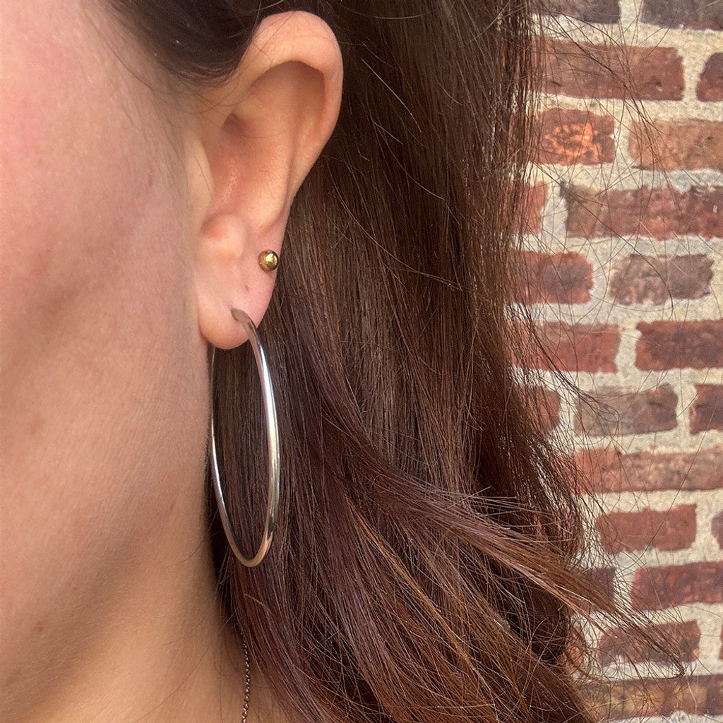 Klassiske hoops 5cm, sølv