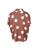 Polkaprikket skjortebluse i viskose – One Size