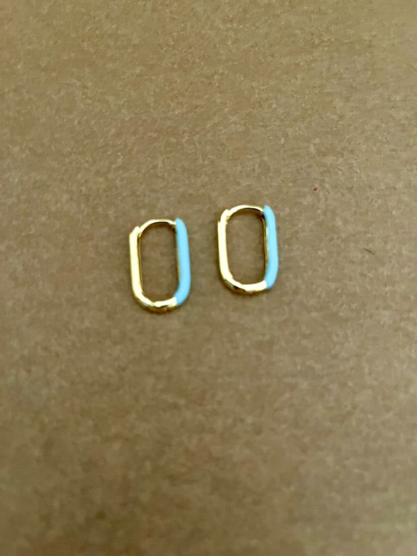Ovale hoop med lyseblå emalje