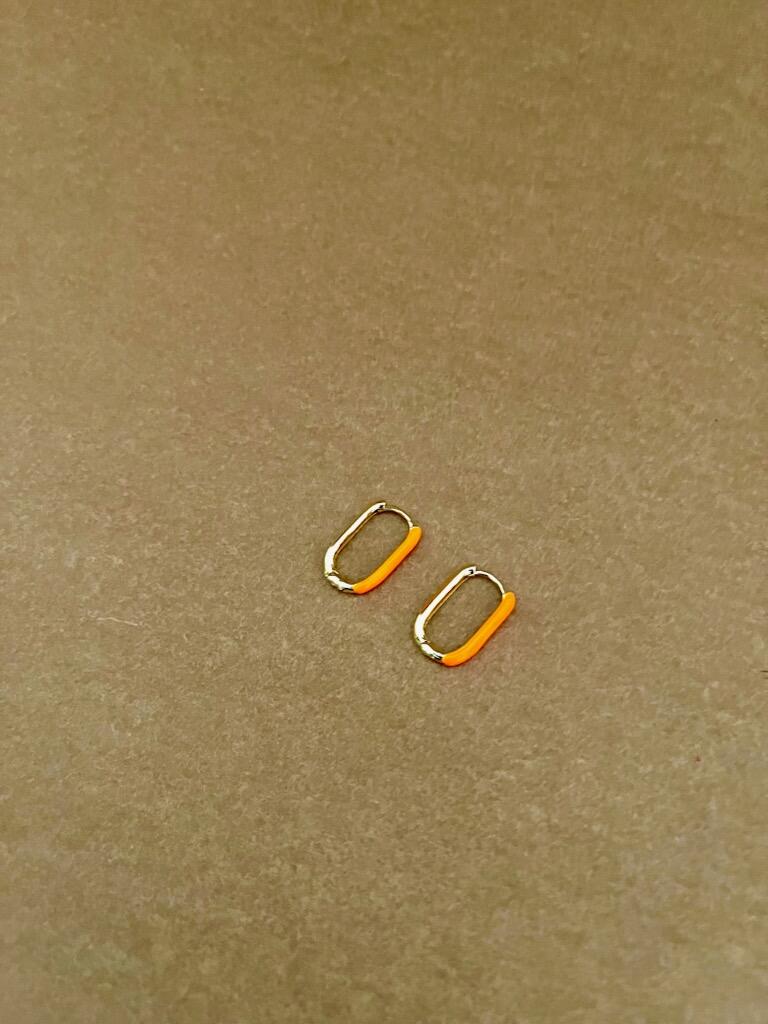 Ovale hoop med orange emalje