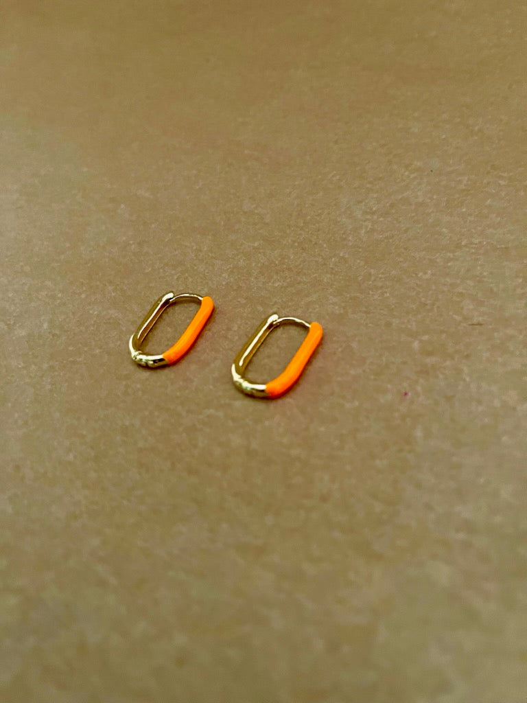 Ovale hoop med orange emalje