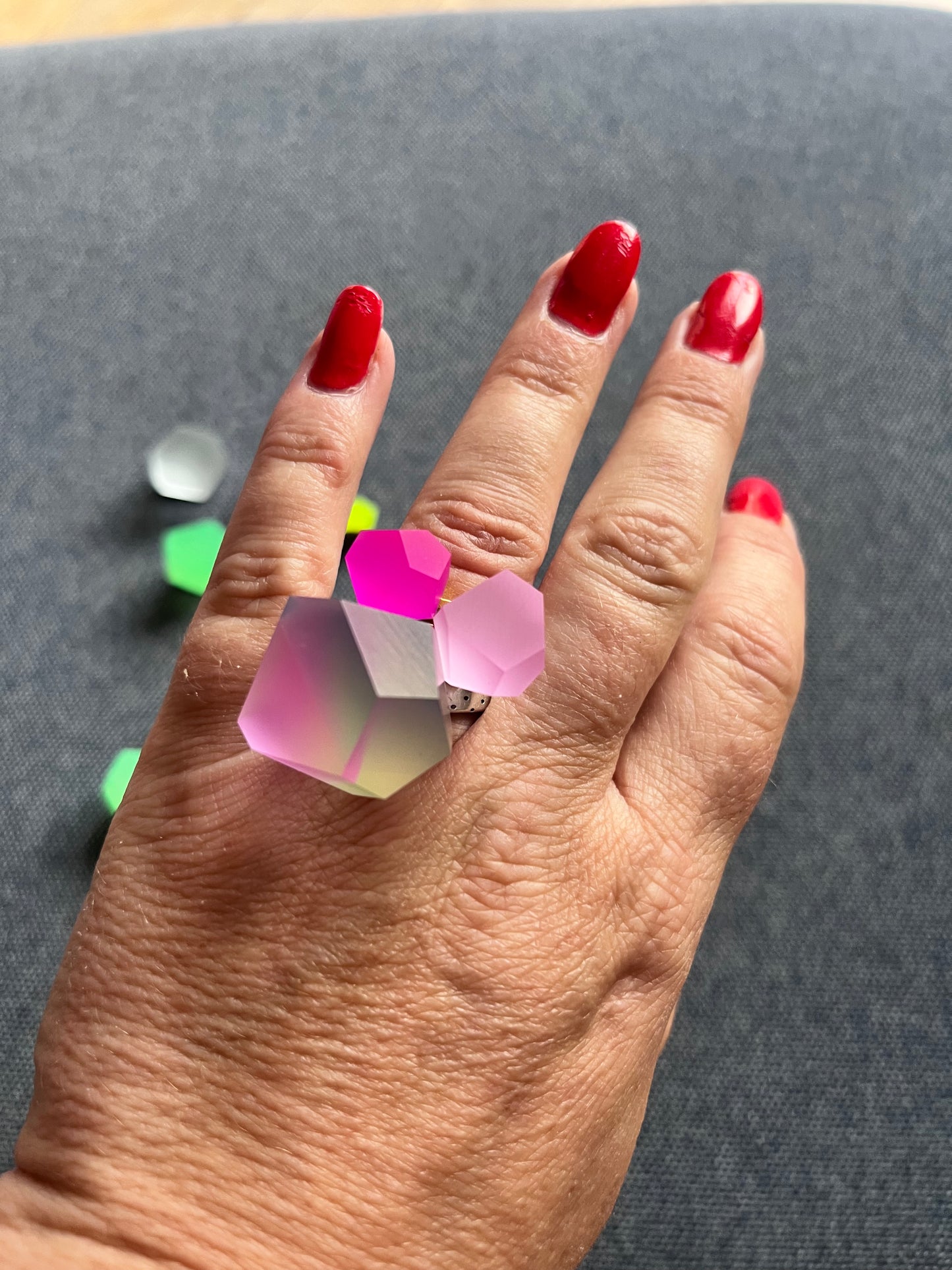 Fruit blossom pink krystal akryl top