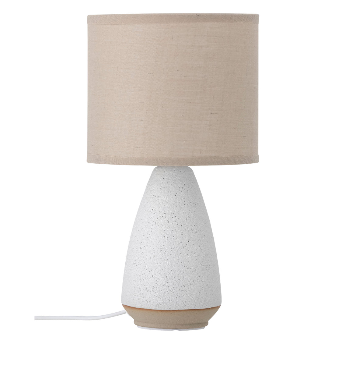 Bordlampe med sandfarvet skærm