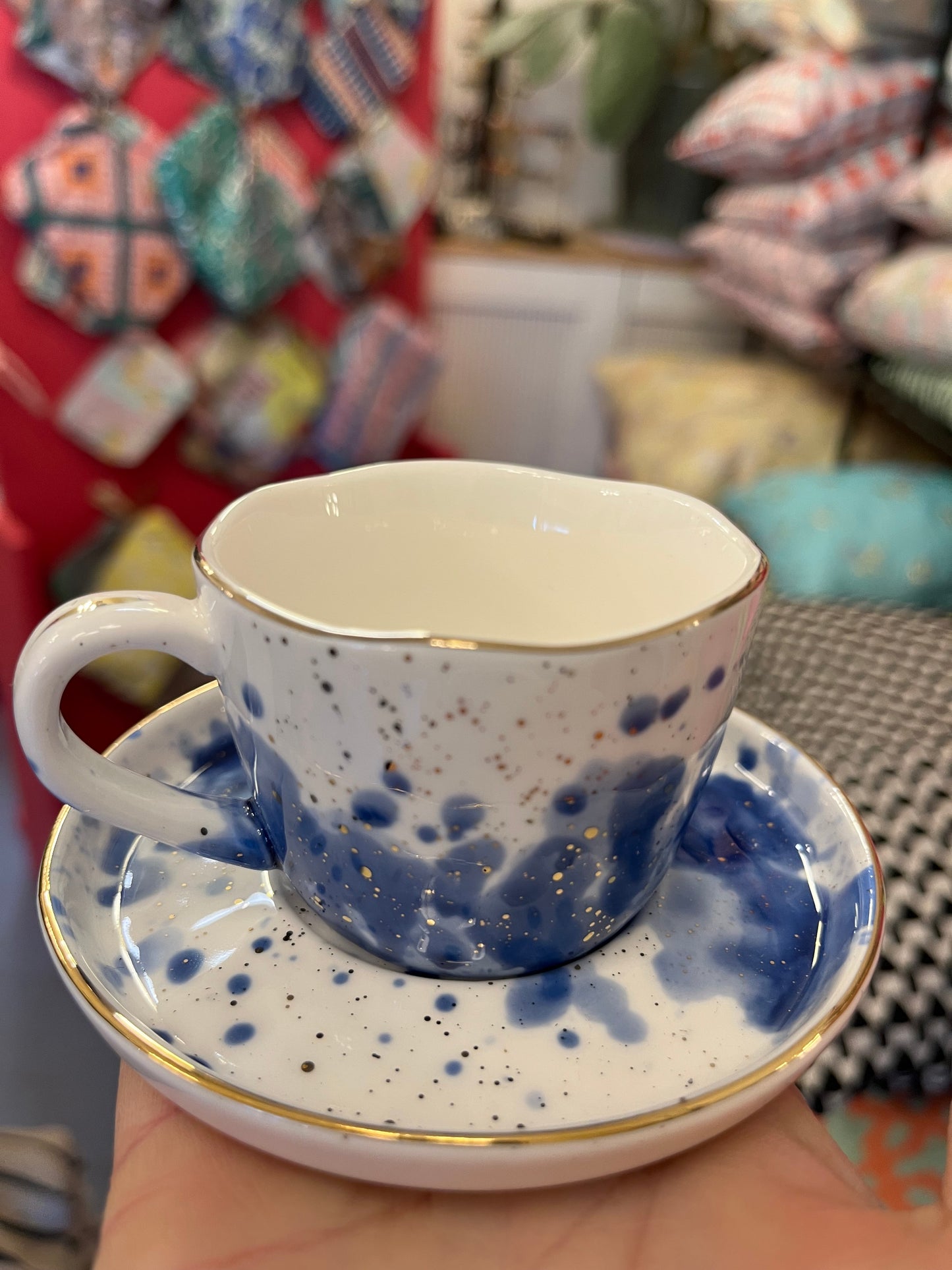 Blå splash espresso kopper