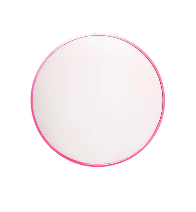 Rundt spejl med pink kant