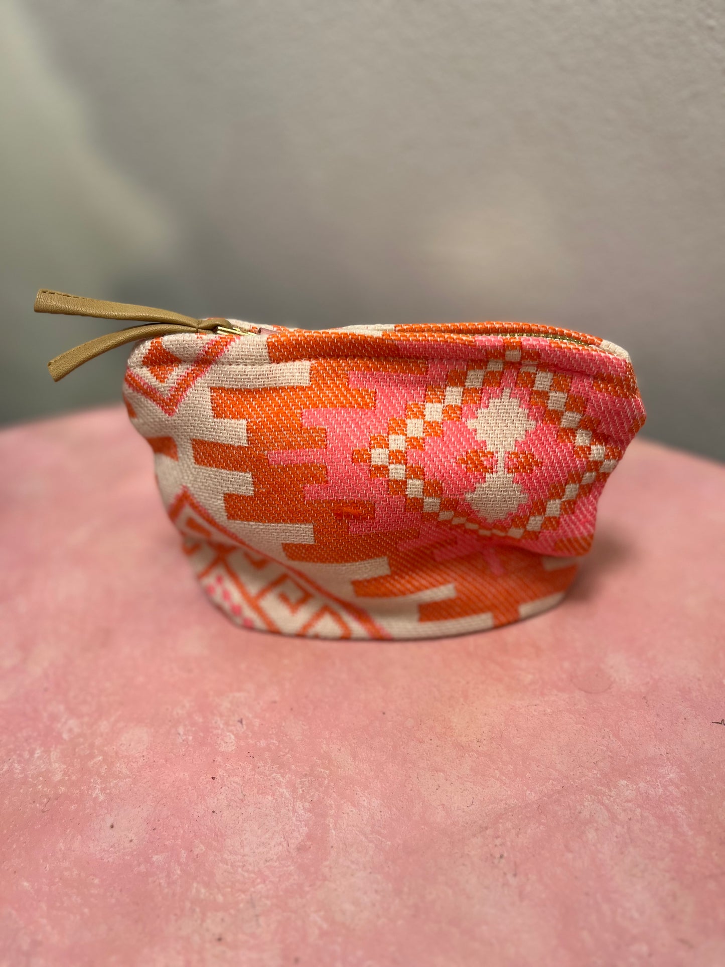 Lille Clutch i orange og pink | 18x14 cm.