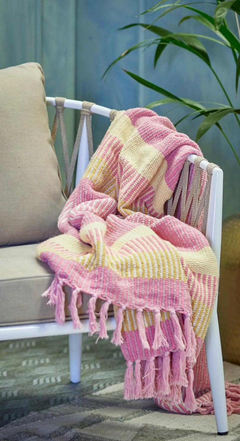 Plaid i pink, lyserød og gul