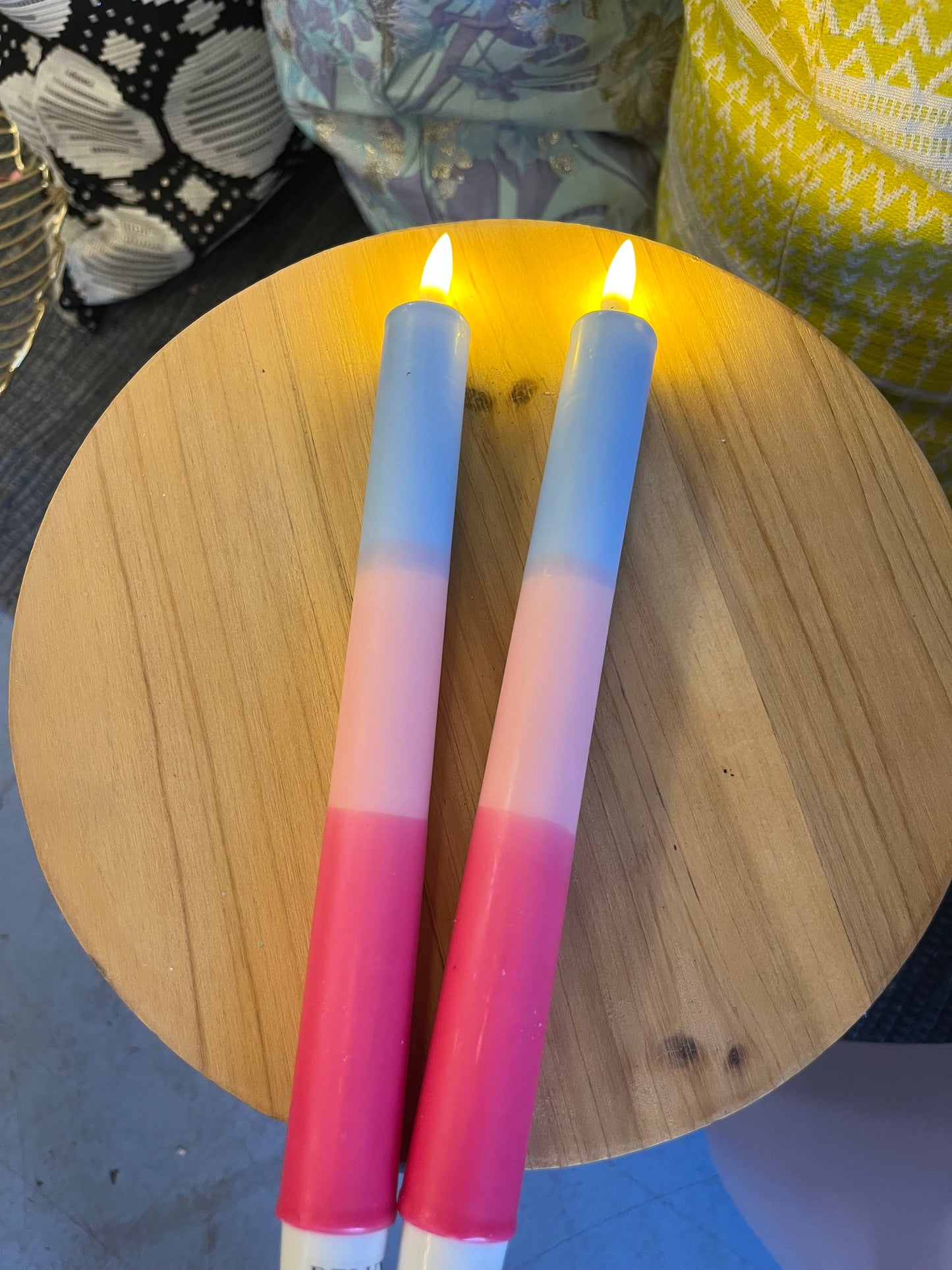 Led stagelys blå/lilla, lyserød og pink