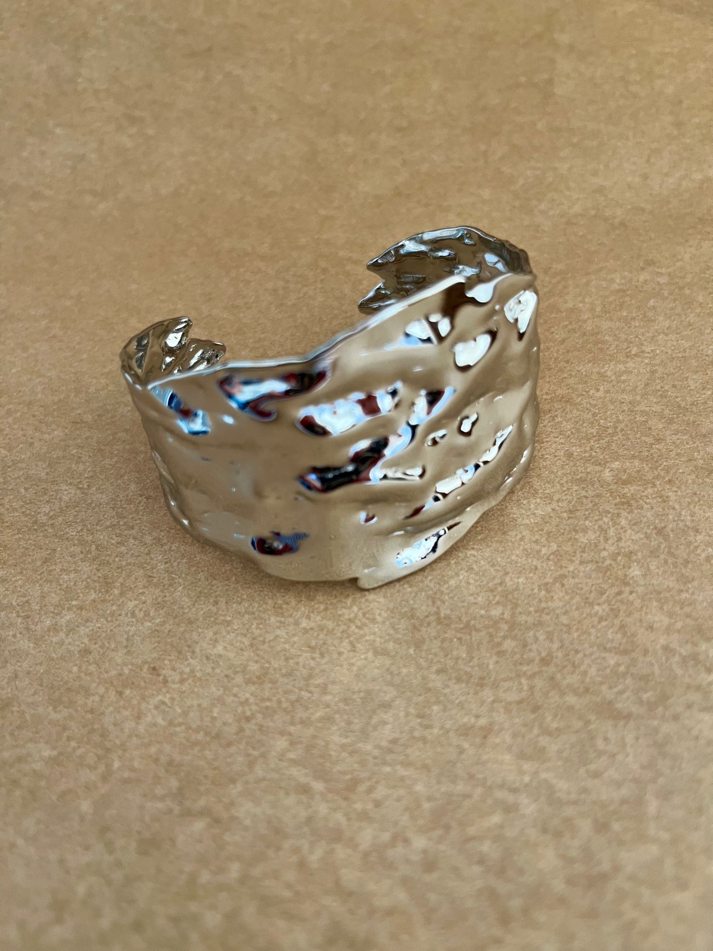 Bredt cuff armbånd sølv