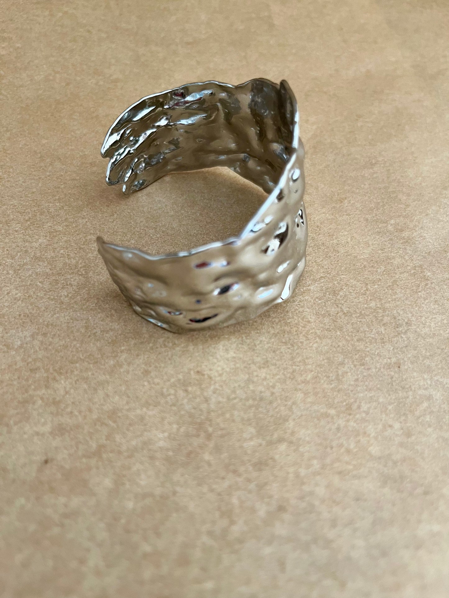 Bredt cuff armbånd sølv