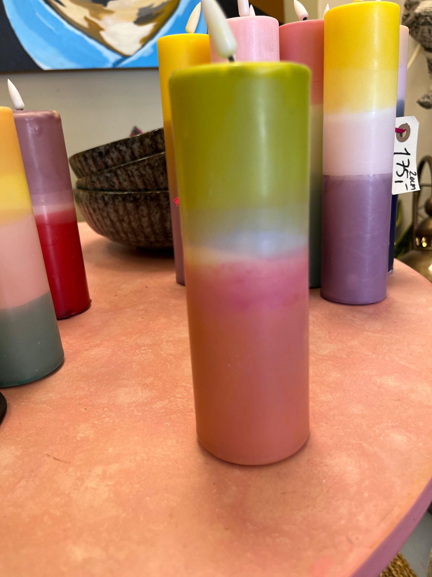 Led lys grøn og koral farvet