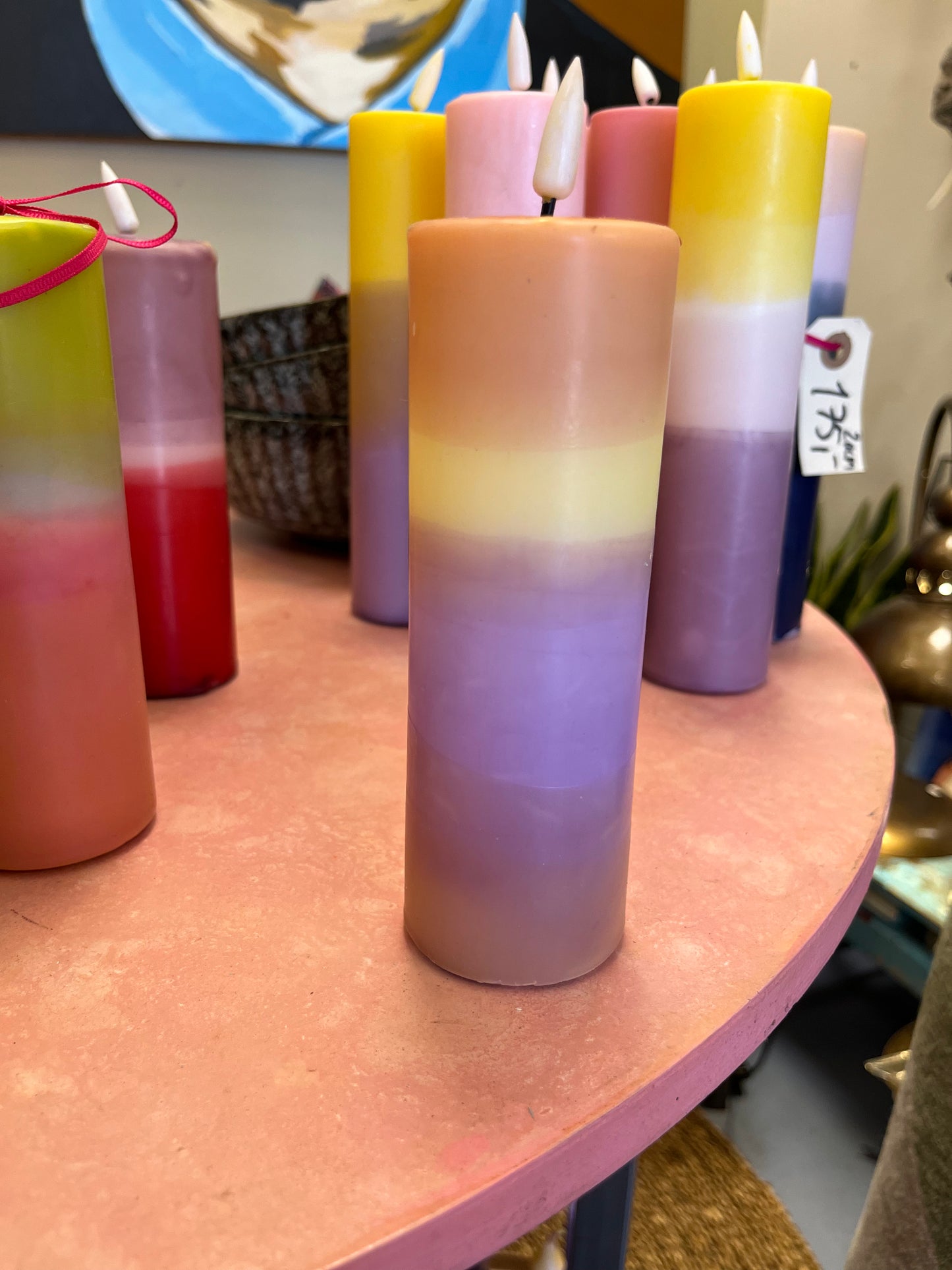 Led lys gul, orange og lilla