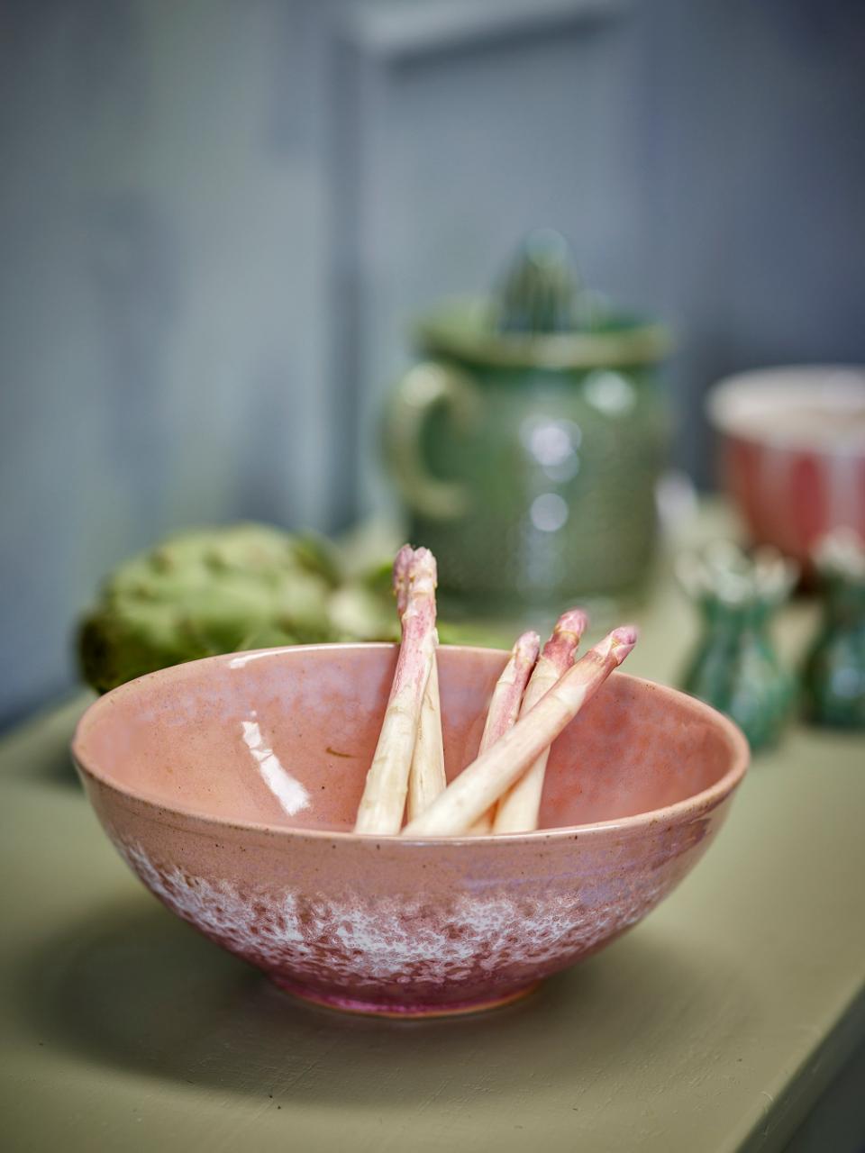 Lyserød keramik skål