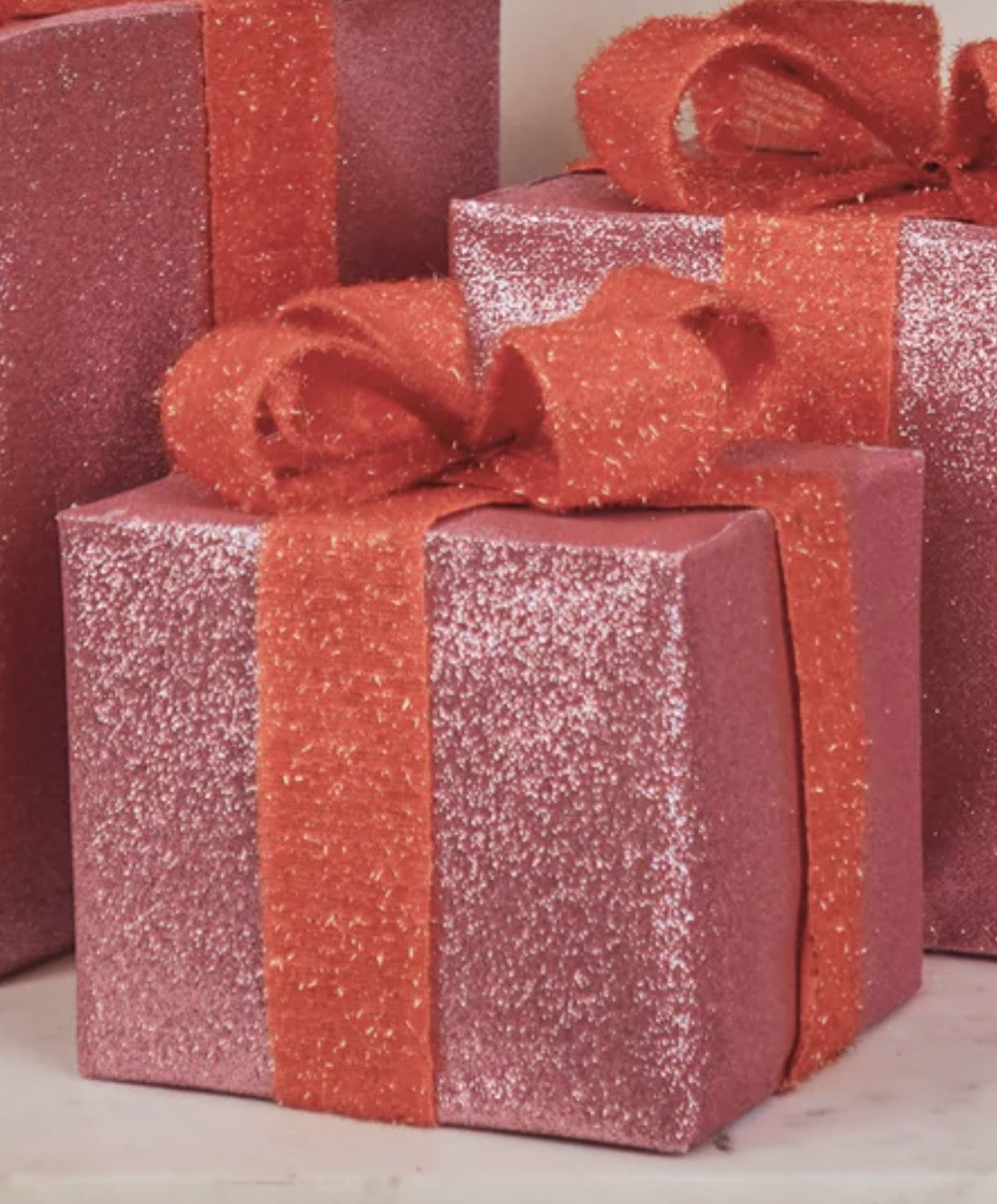 Firkantet gaver med LED i tre størrelser