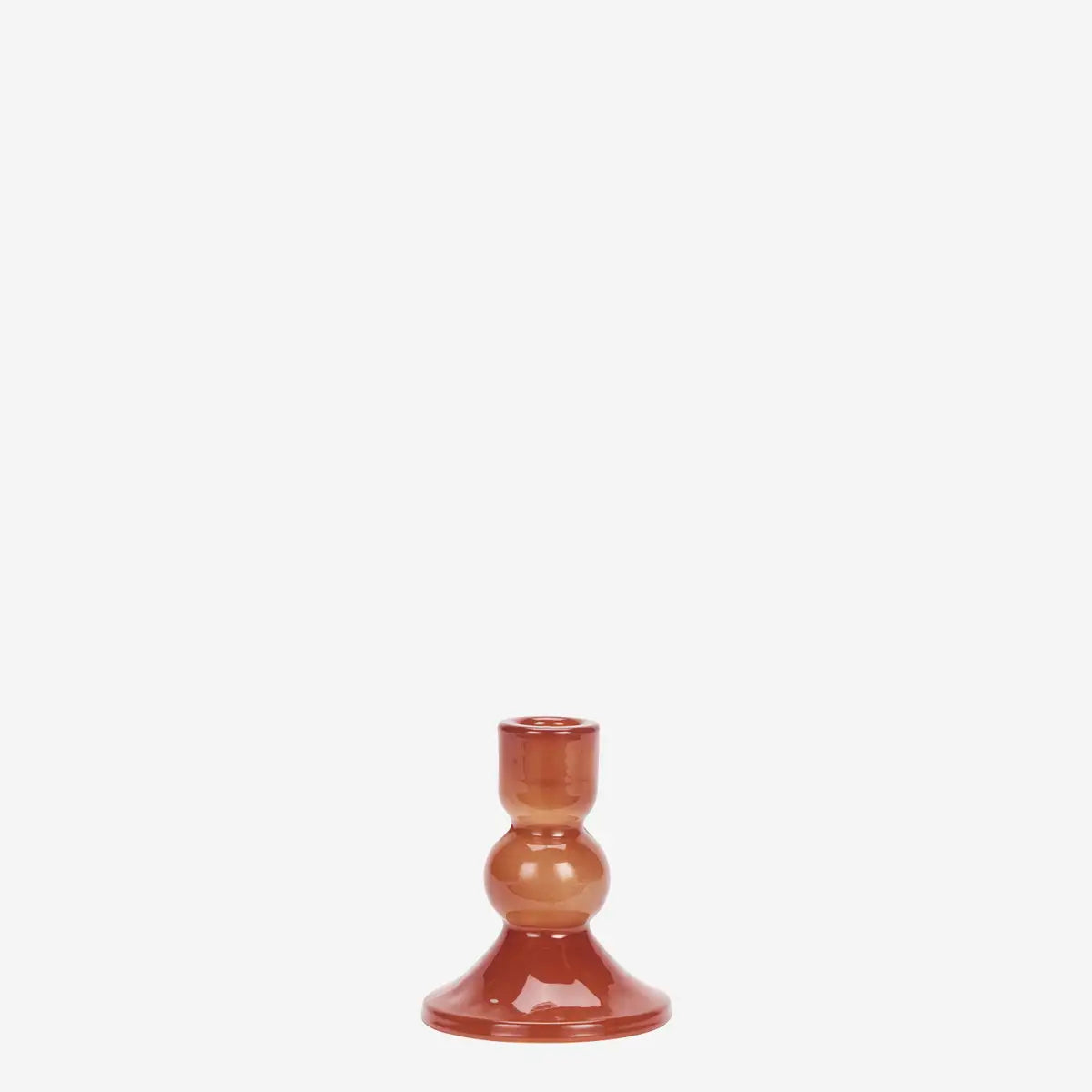 Glas lysestage – Dyb orange