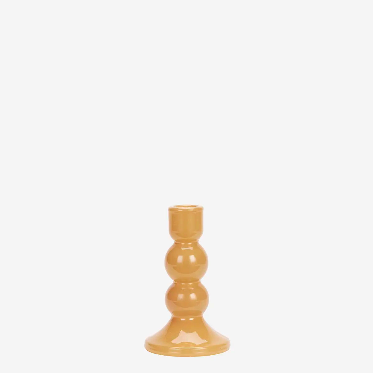 Glas lysestage – Varm gul