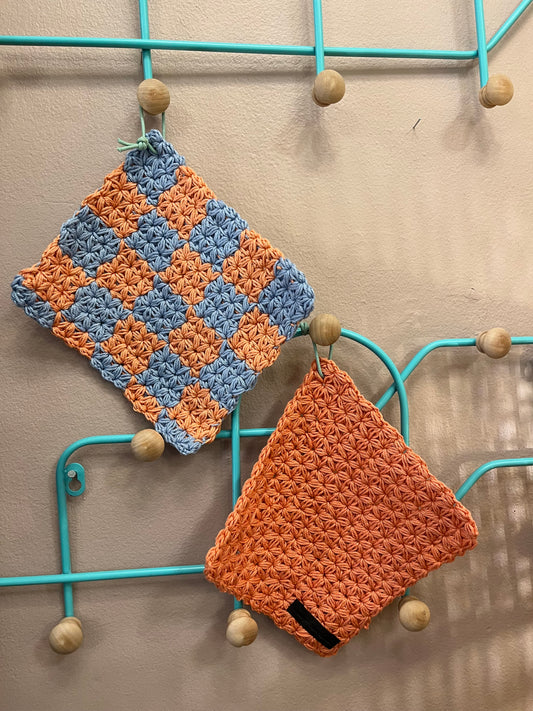 Grydelapper koral / lavendel