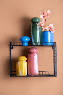 Dyb rosa glas krukke