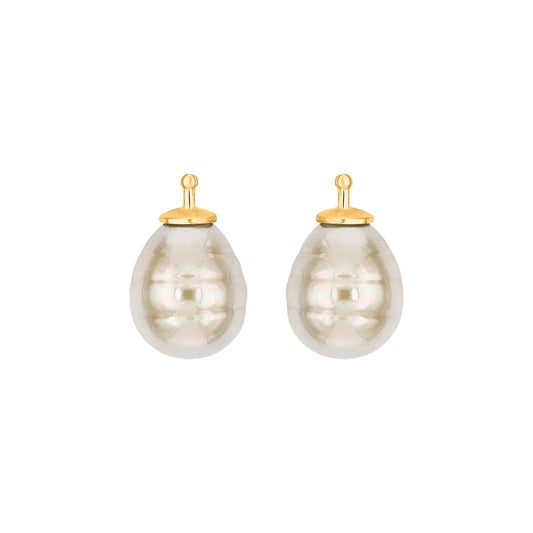 Mallorcanske barokpeler vedhæng forgyldt top 12x10 mm