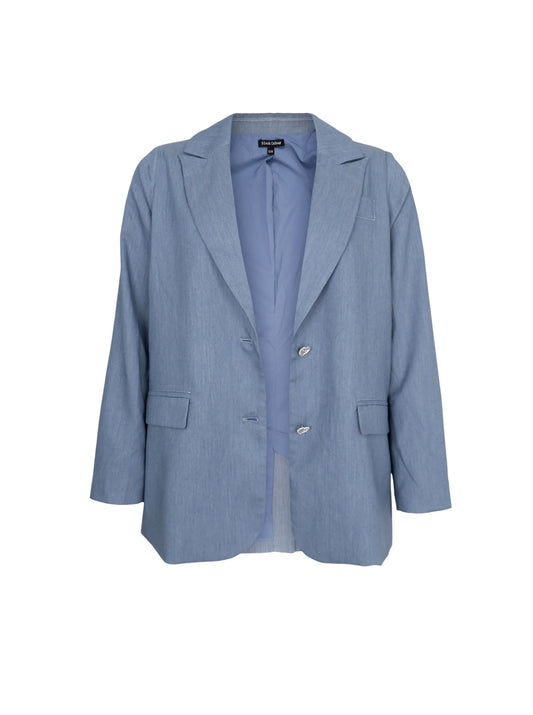 Lyseblå oversize Blazer med knapper