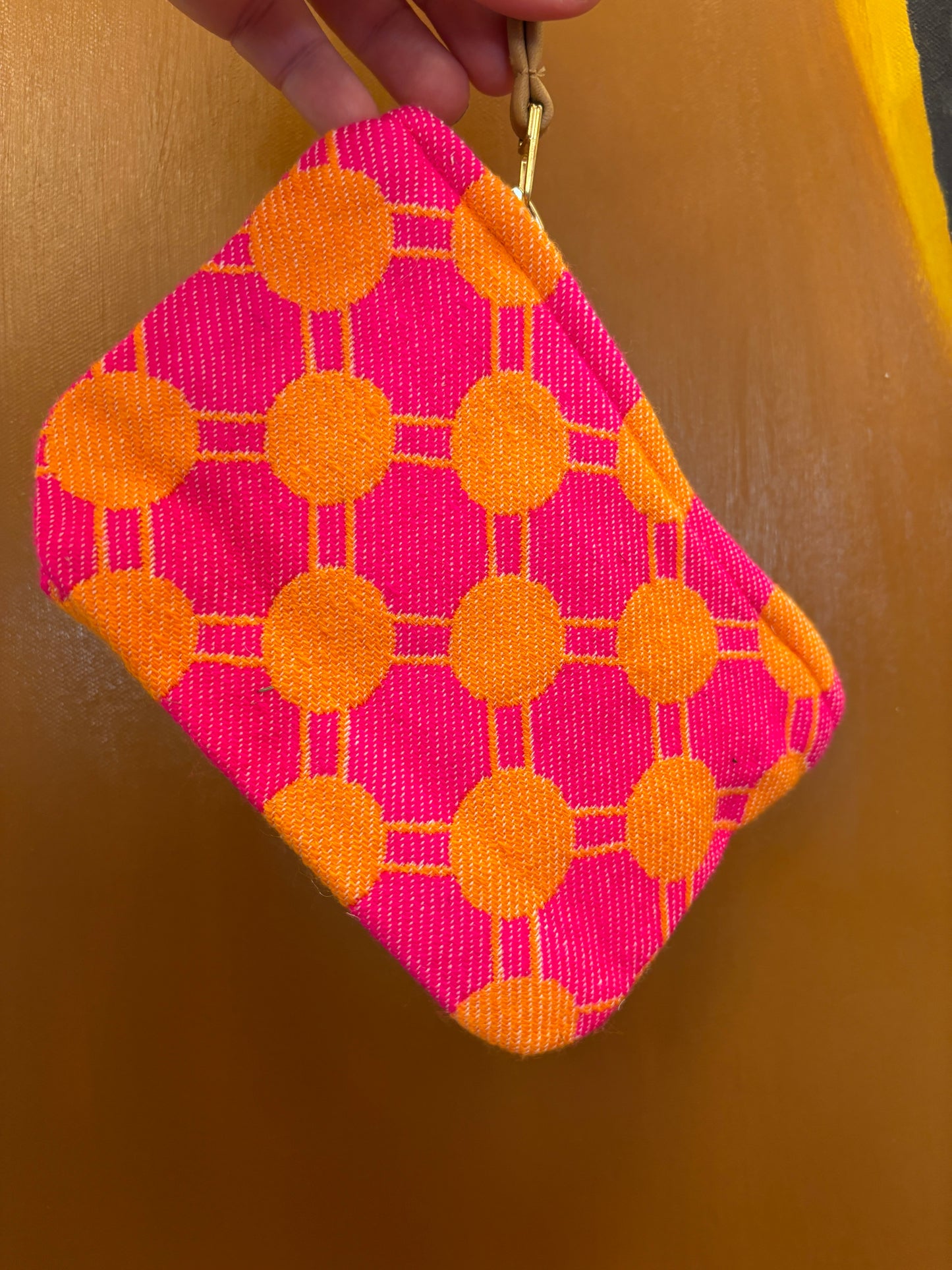 Lille clutch i orange og pink | 18 x