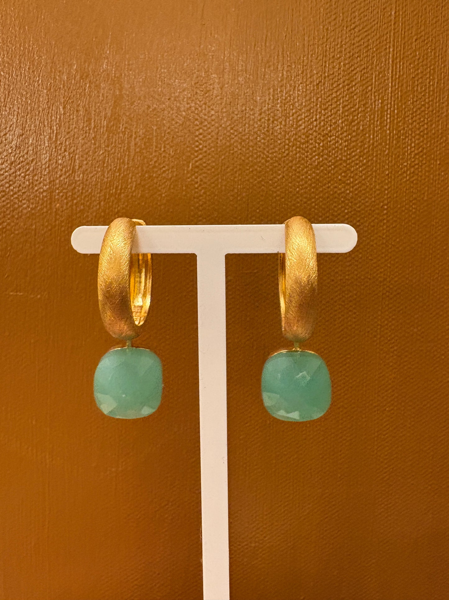 Mint grøn krystal vedhæng 12x12