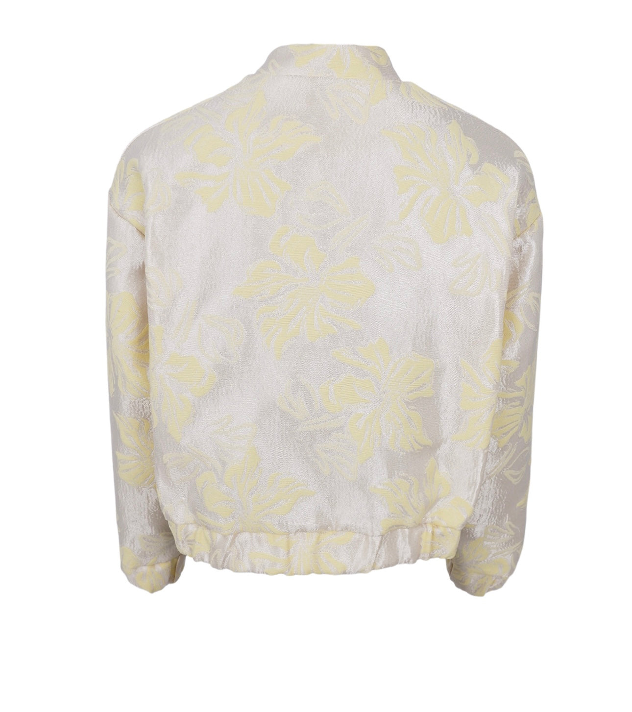 Bomber jakke med gule blomster