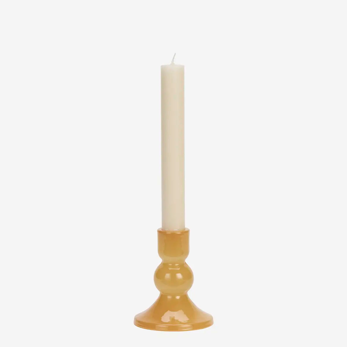 Glas lysestage – Varm gul