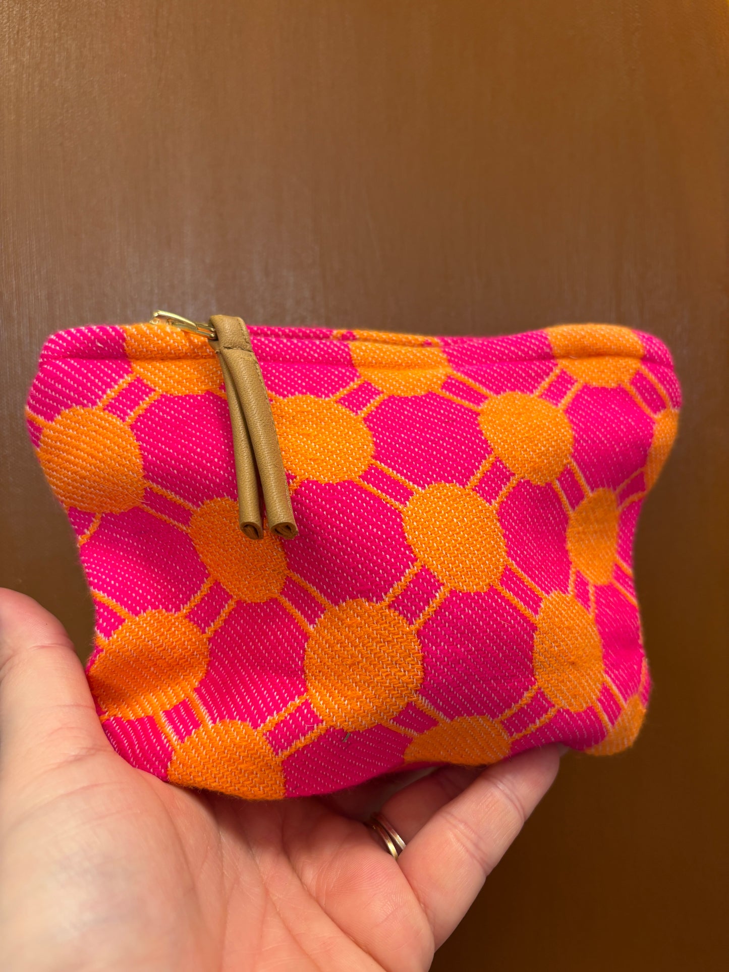 Lille clutch i orange og pink | 18 x