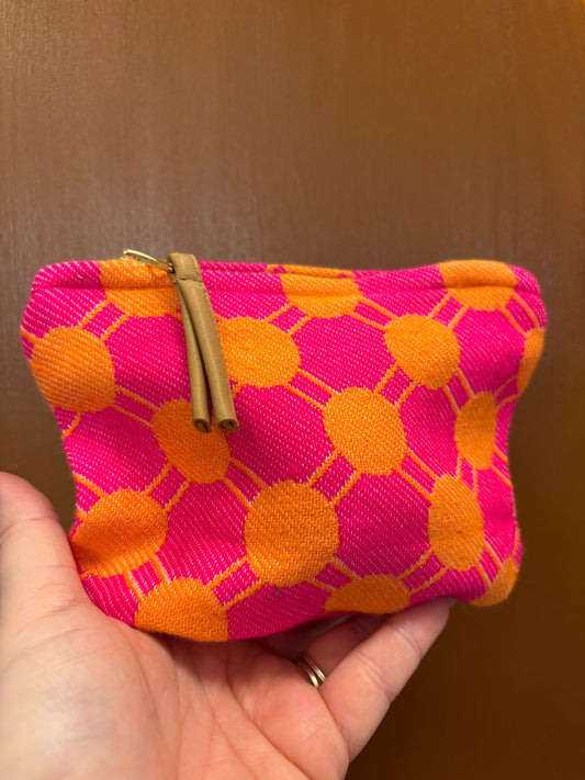 Lille clutch i orange og pink | 18 x