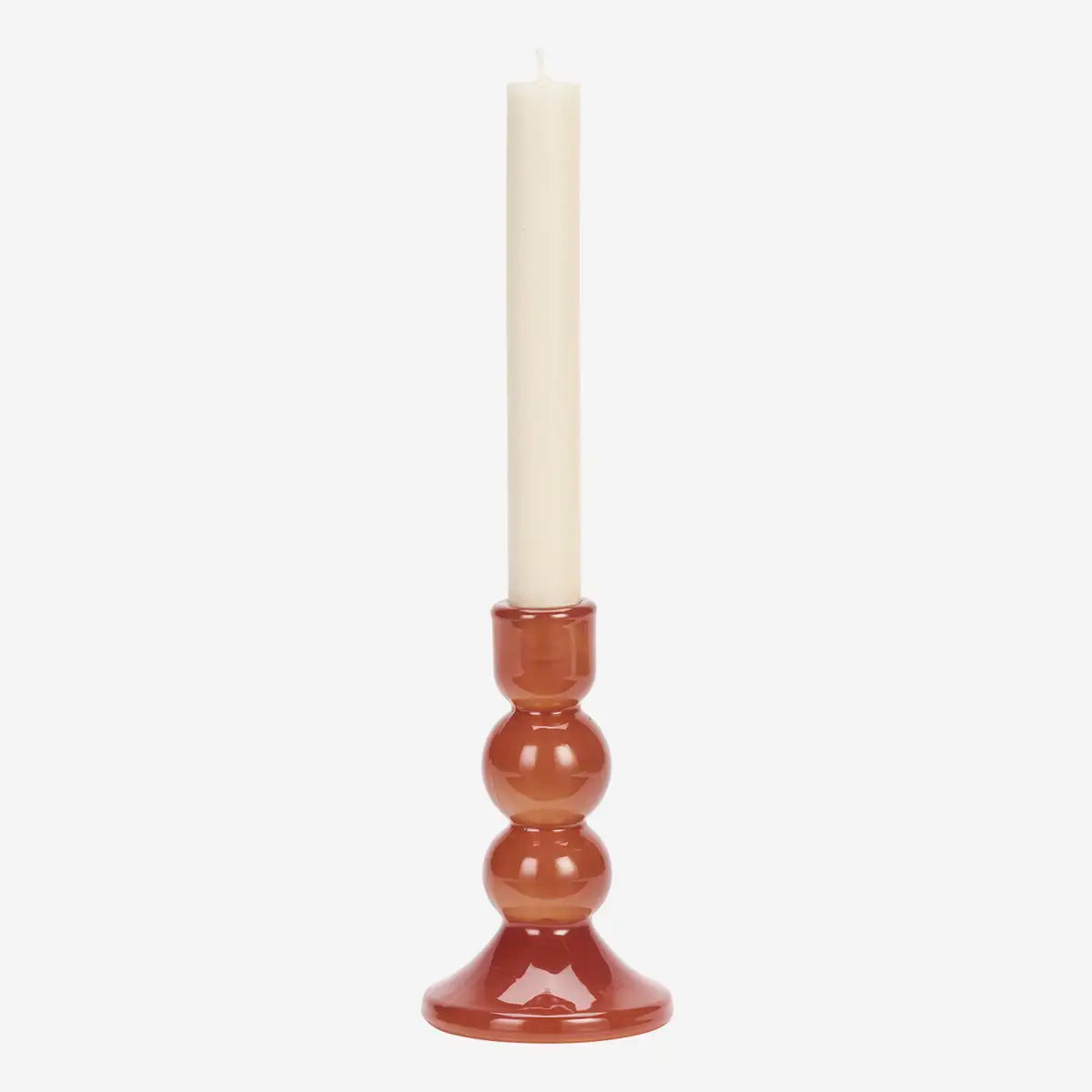 Glas lysestage – Dyb orange