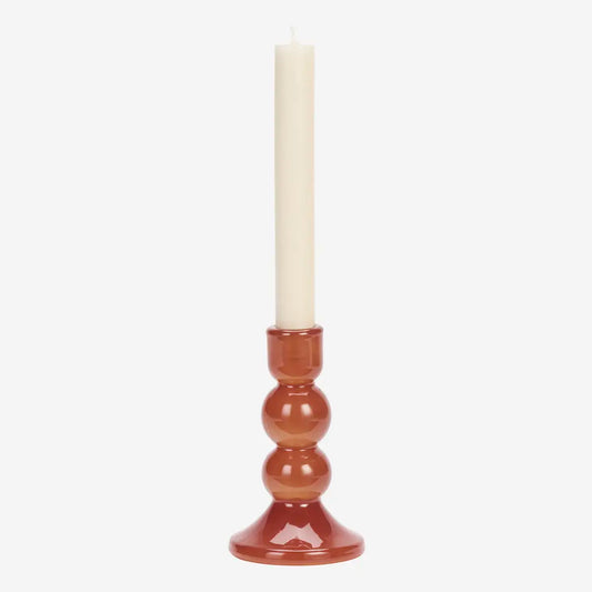 Glas lysestage – Dyb orange
