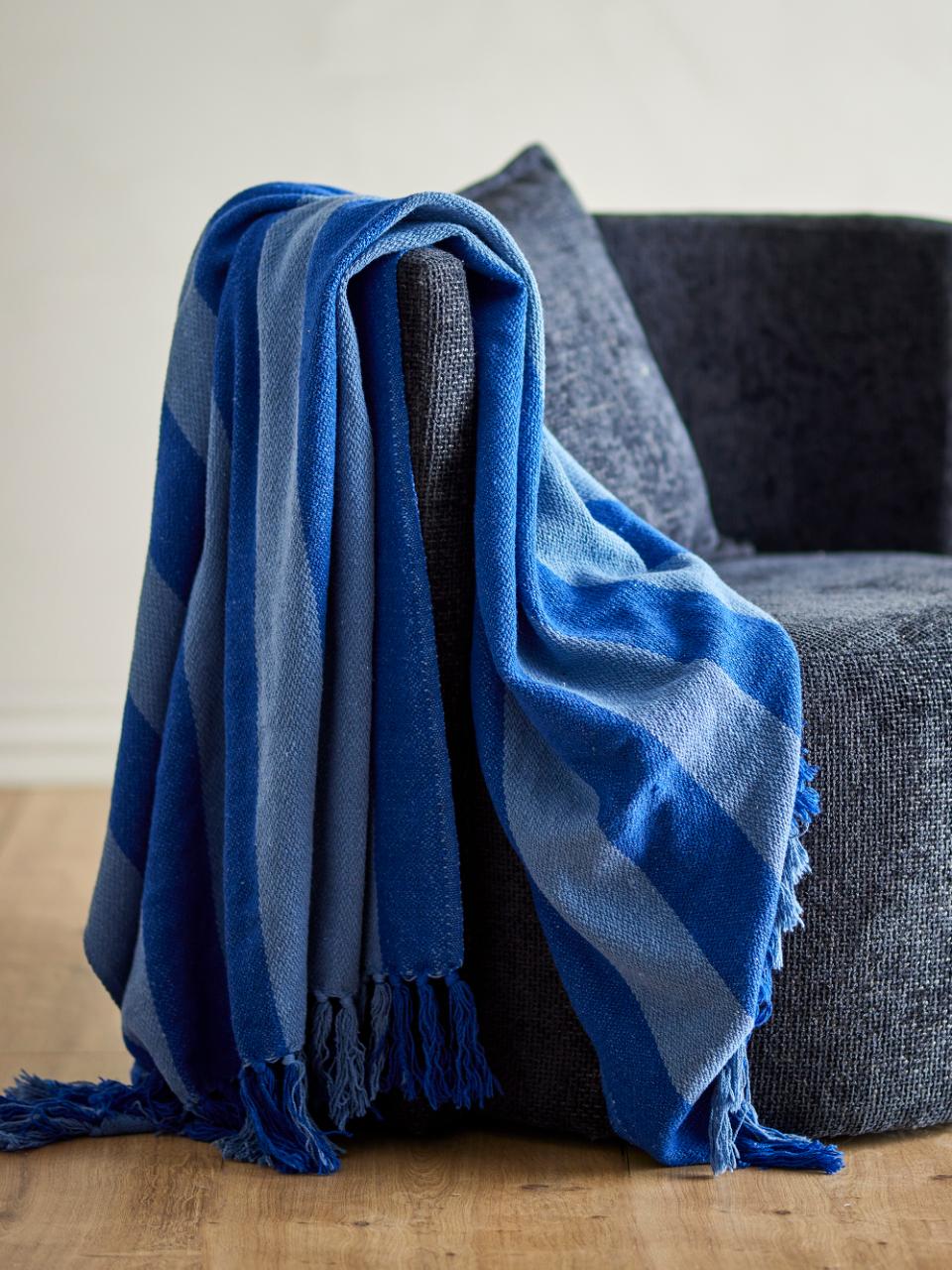 Plaid - Blå Striber | 160x130 cm