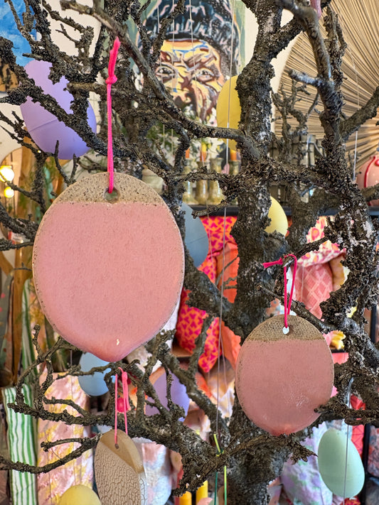 Håndlavede Påskeæg med Lyserød Glasur | Unika Keramik