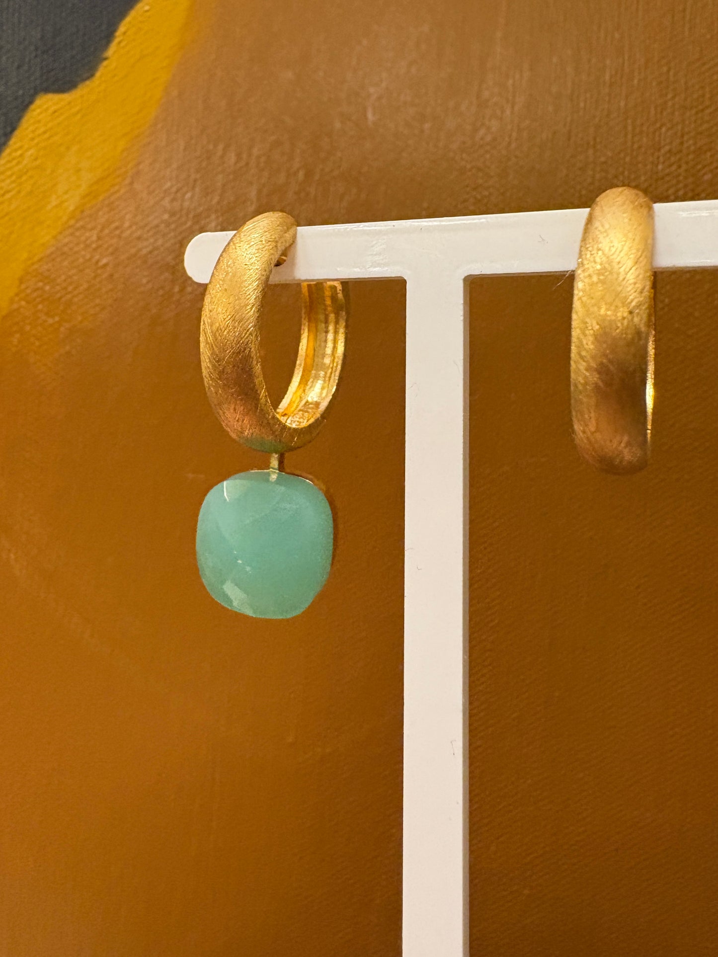 Mint grøn krystal vedhæng 12x12