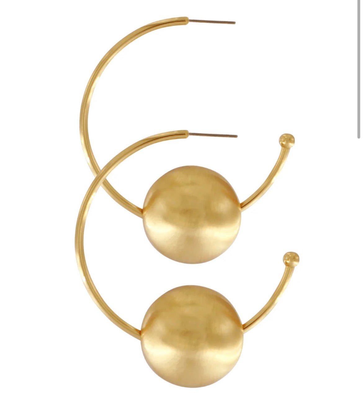 Store guld hoops med kugle – 14 karat forgyldt
