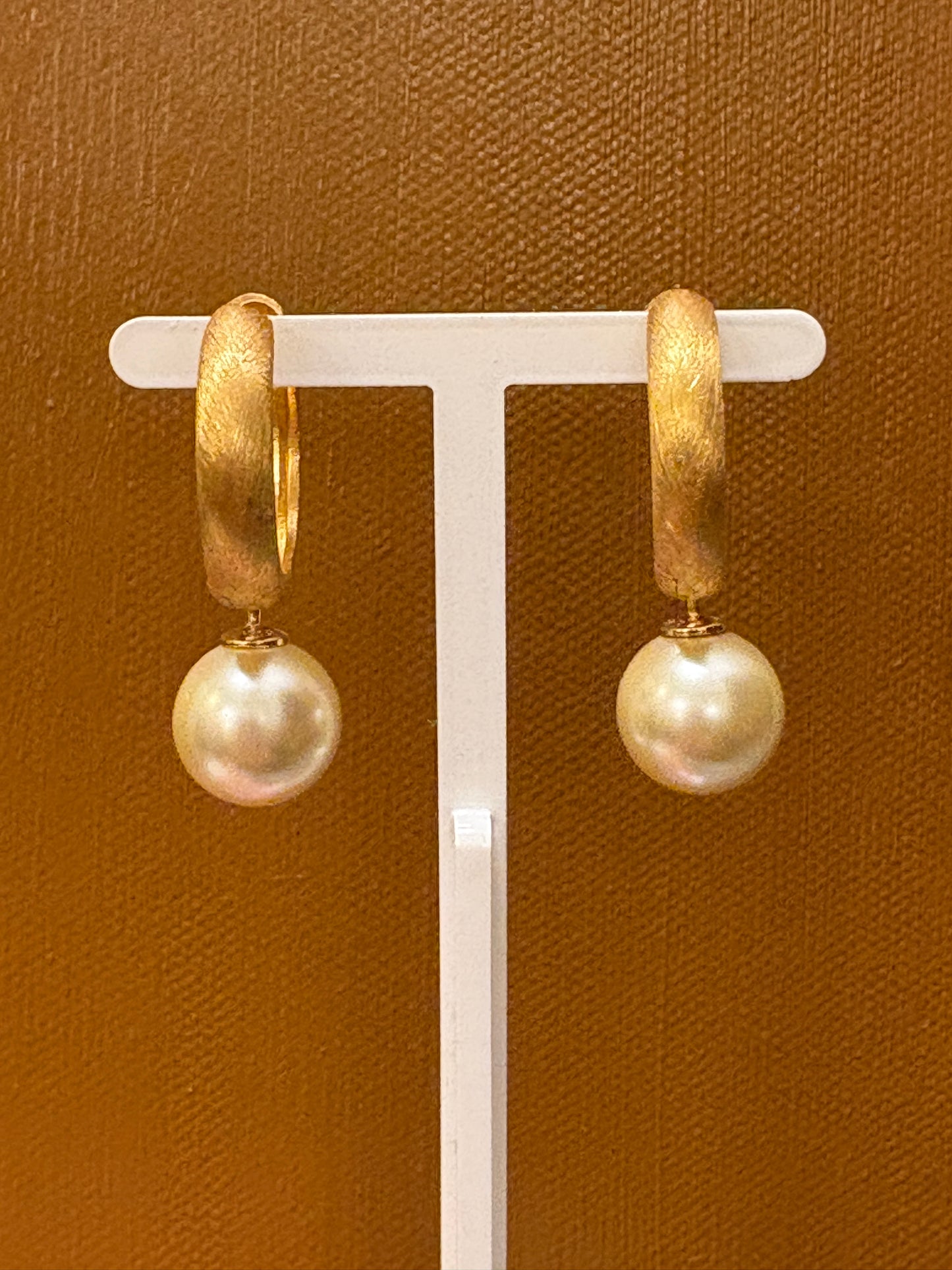 Mallorcanske perlevedhæng forgyldt top