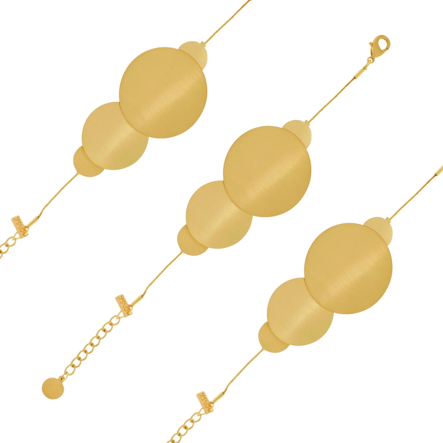 Grafisk armbånd, guld