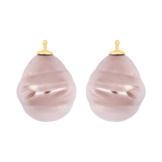 Sart rose mallorcanske barokperler vedhæng forgyldt top 20x17 mm