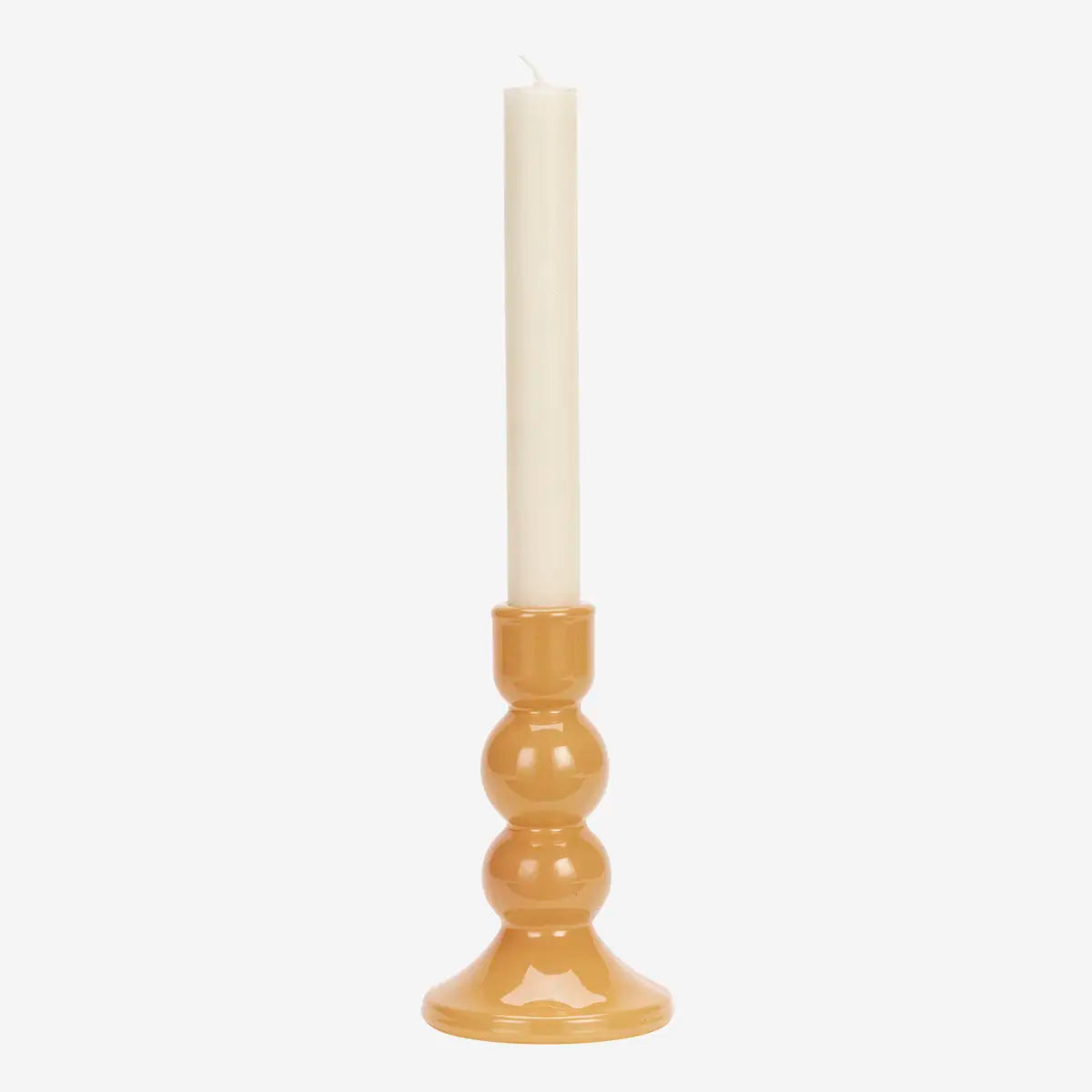 Glas lysestage – Varm gul