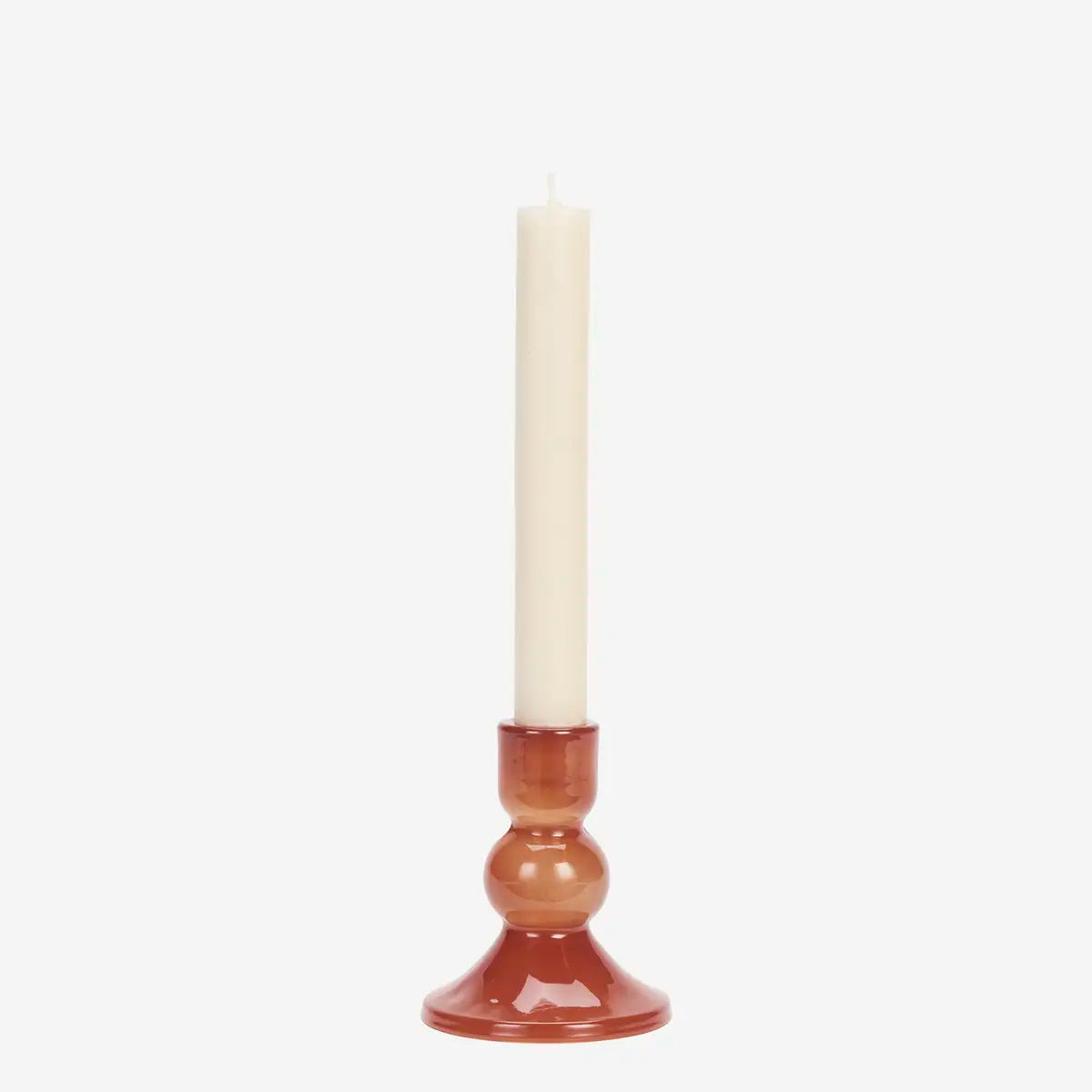Glas lysestage – Dyb orange