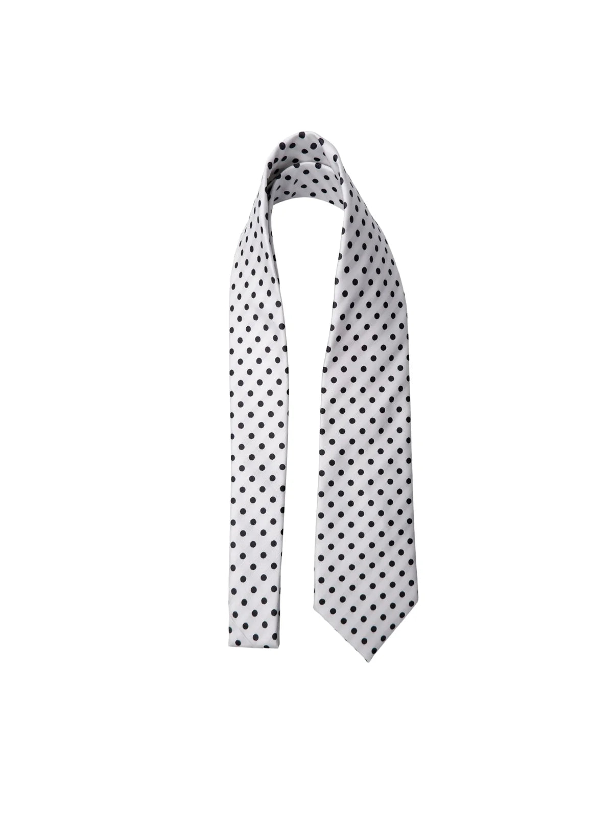 Hvidt slips med sorte prikker