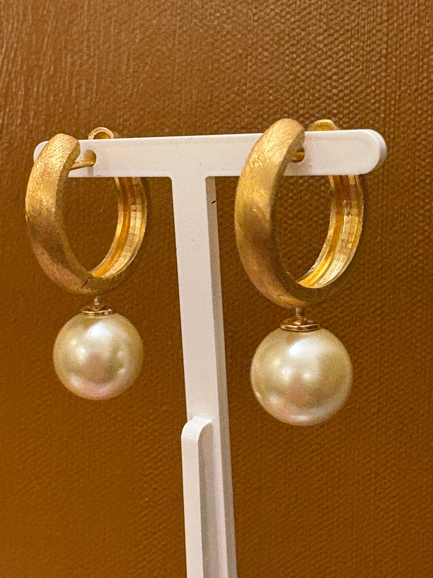 Mallorcanske perlevedhæng forgyldt top